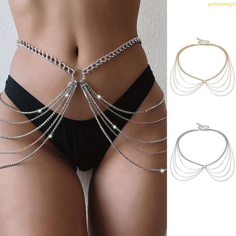 gotitonmegot Corrente Cintura Ajustável Multicamadas Corporal Praia Joias Para Presentes Femininos em Oferta na Shopee