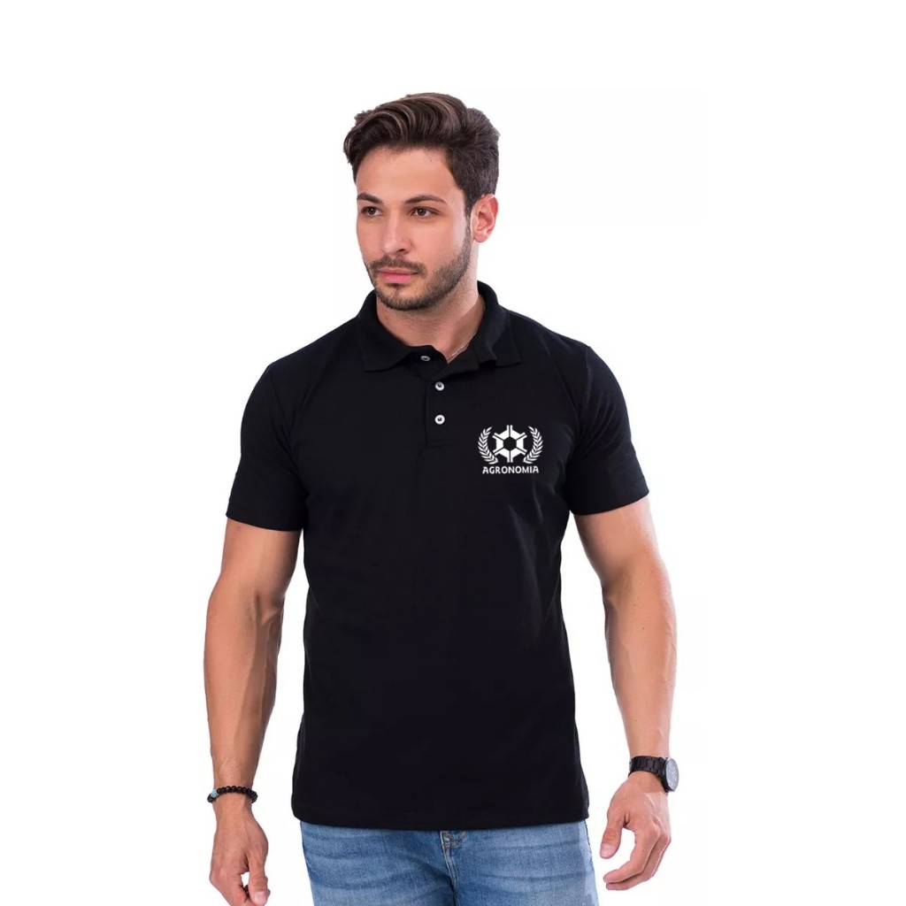 Camisa polo agronomia masculino malha piquet
