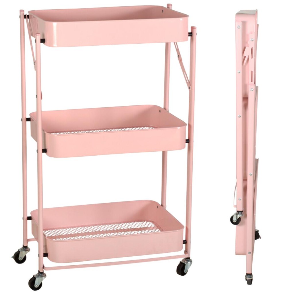 Carrinho Multiuso Dobrável com 3 Prateleiras em Oferta na Shopee