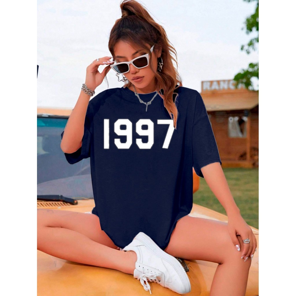 Camiseta Unissex Aesthetic Longline Estampada Aniversário 1997 Blusa Oversized Feminina Old School