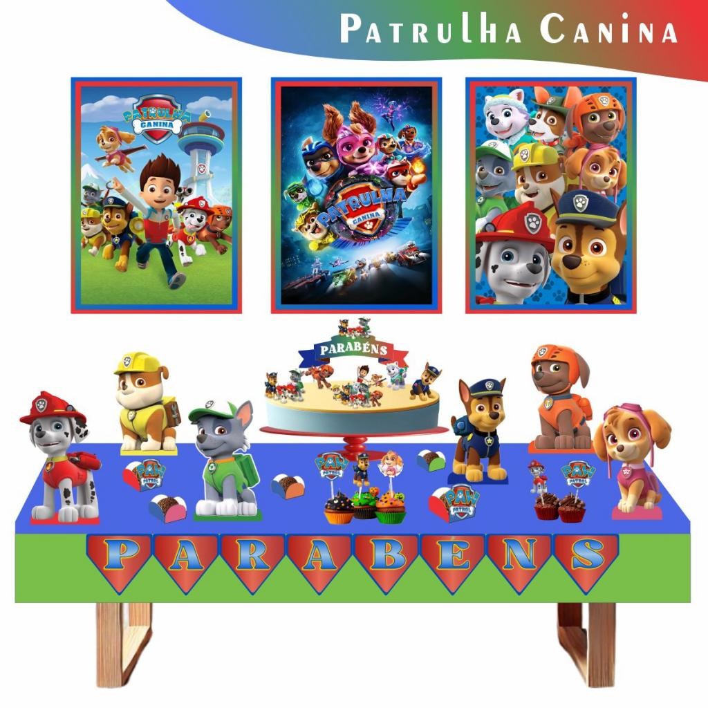 Kit Festa Facil Montagem Decoração Pratica - Patrulha Canina em Oferta na Shopee