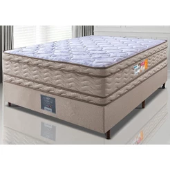 Cama Box Casal Colchão OrtoFirm + Box 138x188x71 Double Face Espuma D33 Dourado