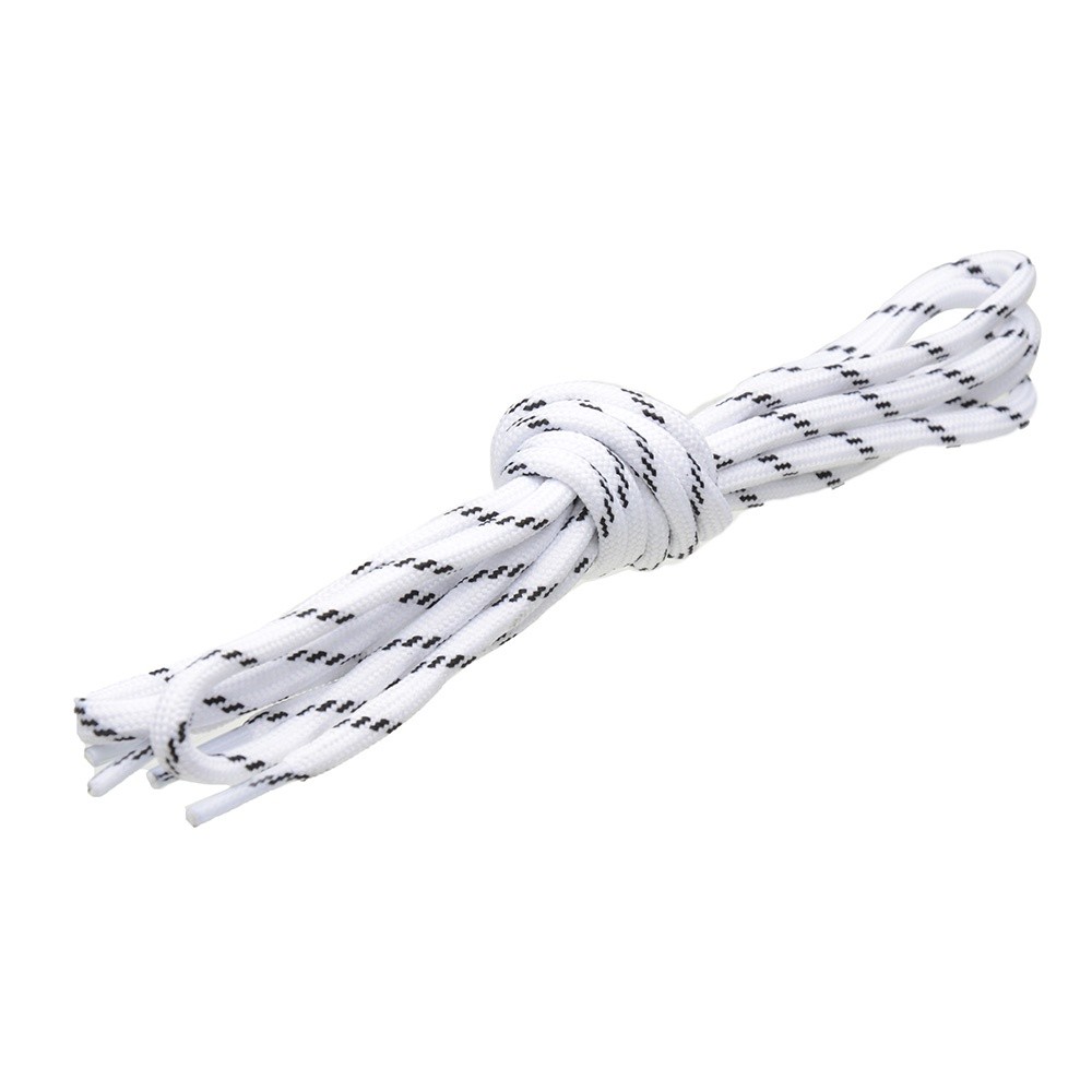 Cadarço Redondo listrado Branco e Preto Algodão 1.30 em Oferta na Shopee