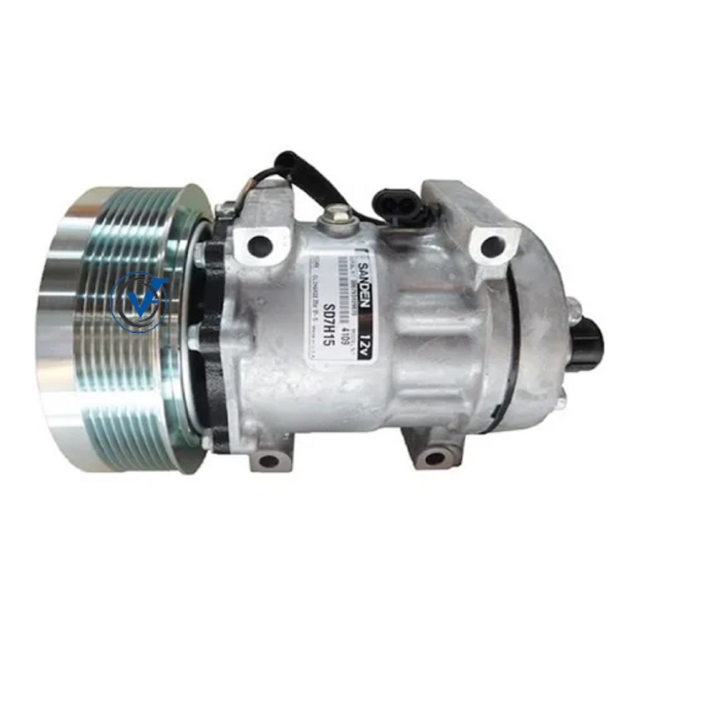 COMPRESSOR 7H15 SANDEN 12V 8PK ORIGINAL 4109 SAIDA HORIZONTAL  MAQUINA CASE