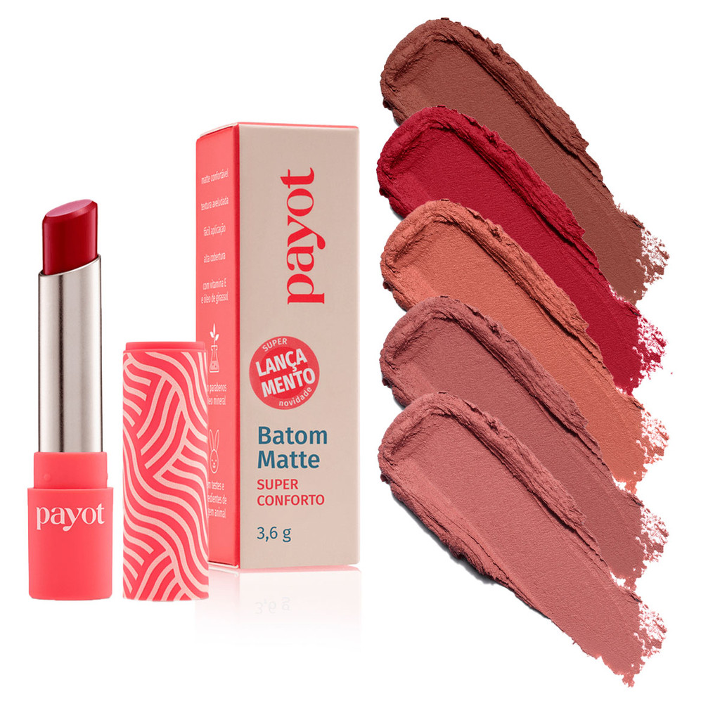 Batom Matte Super Conforto Payot 3,6g em Oferta na Shopee