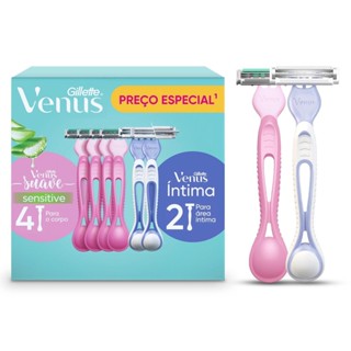 Aparelho Descartável para Depilar Venus com 4 unidades Sensitive + 2 Intima em Oferta na Shopee