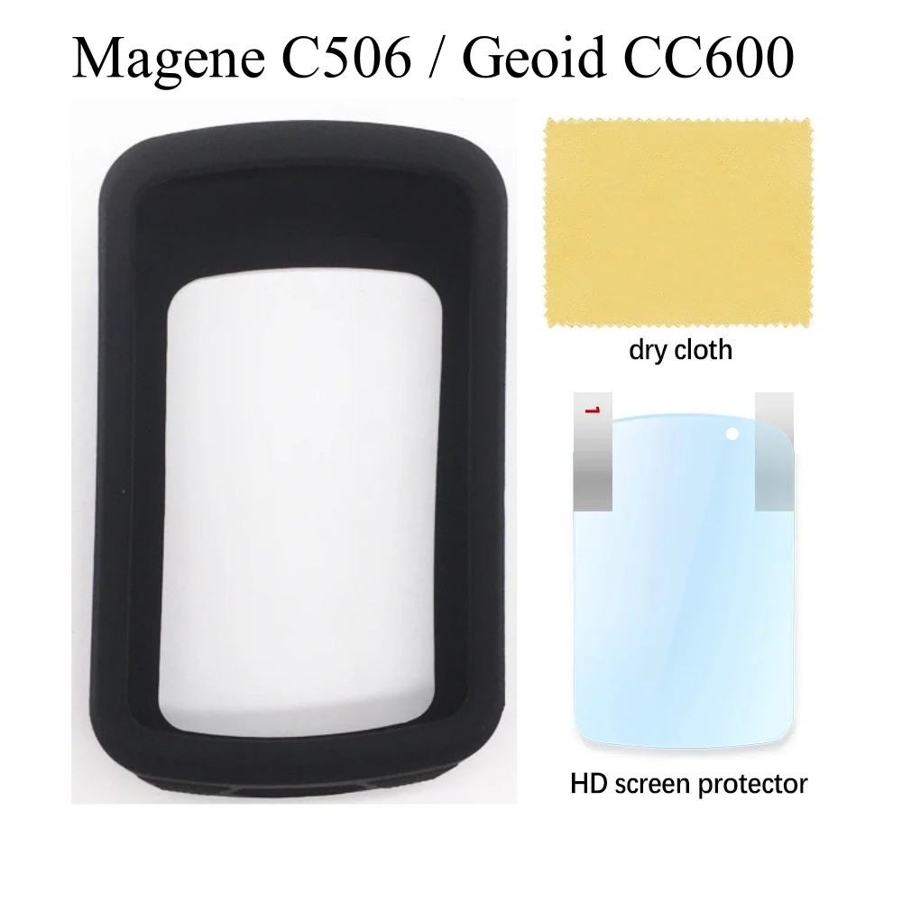 MAGENE c506 C506SE/Geoid CC600 Capa De Silicone De Qualidade E Protetor De Tela LCD GPS Computador 506 c506 Filme em Oferta na Shopee