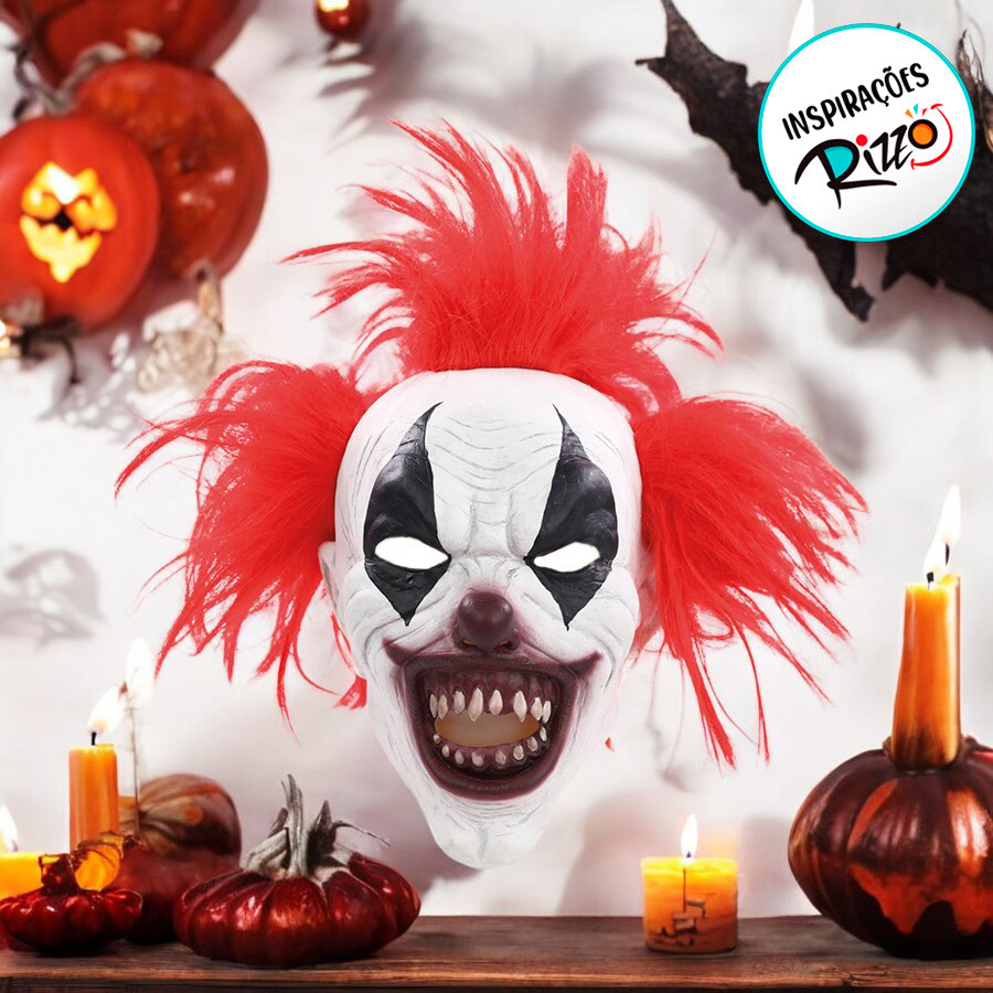 Máscara de Halloween - Palhaço Maníaco - 40cm - 1 unidade - Cromus - Rizzo — imagem 2 de 2