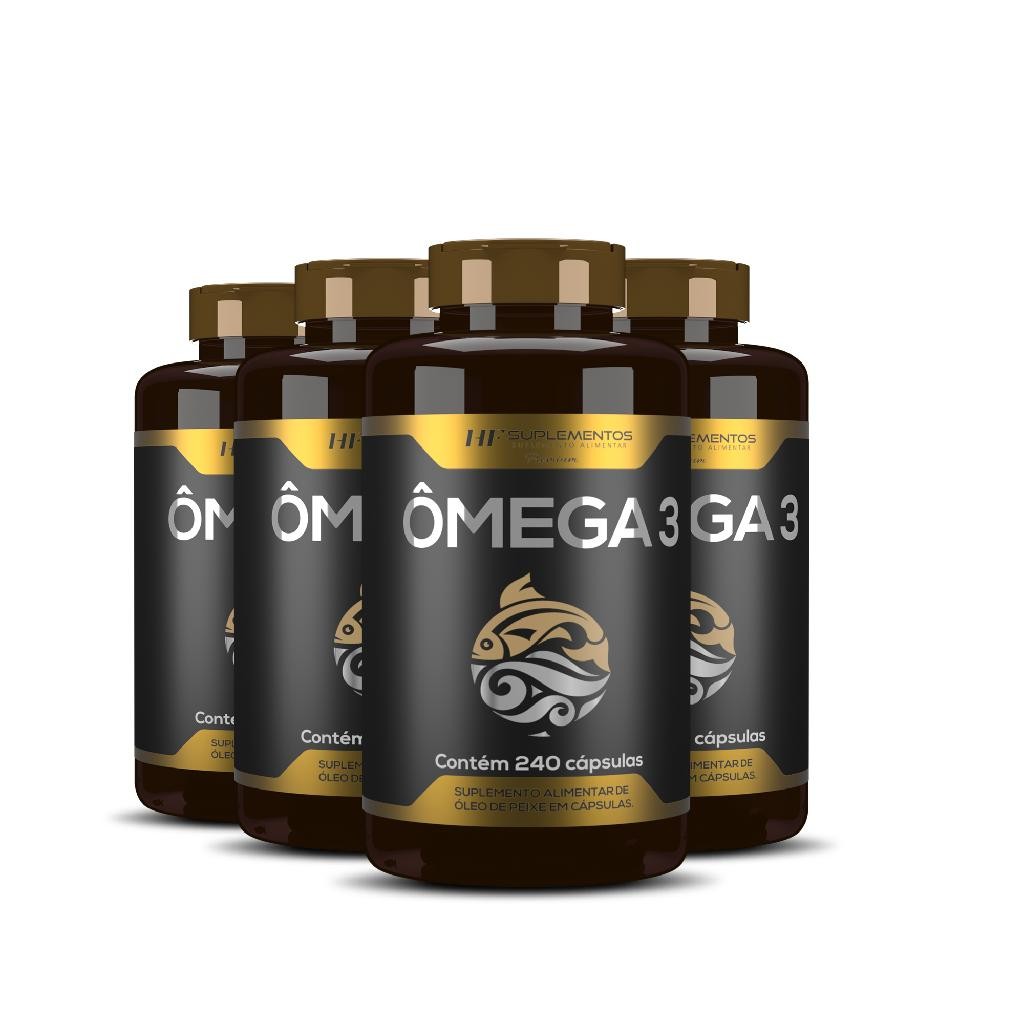 4X OMEGA 3 OLEO DE PEIXE PREMIUM 240CAPS HF SUPLEMENTOS