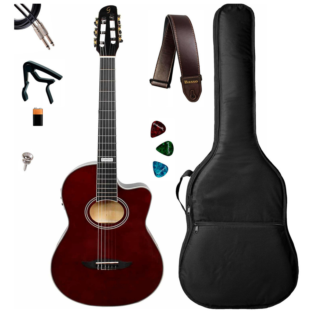 Violão Giannini Gnf3 Translucent Dw + Capa Luxo E Kit