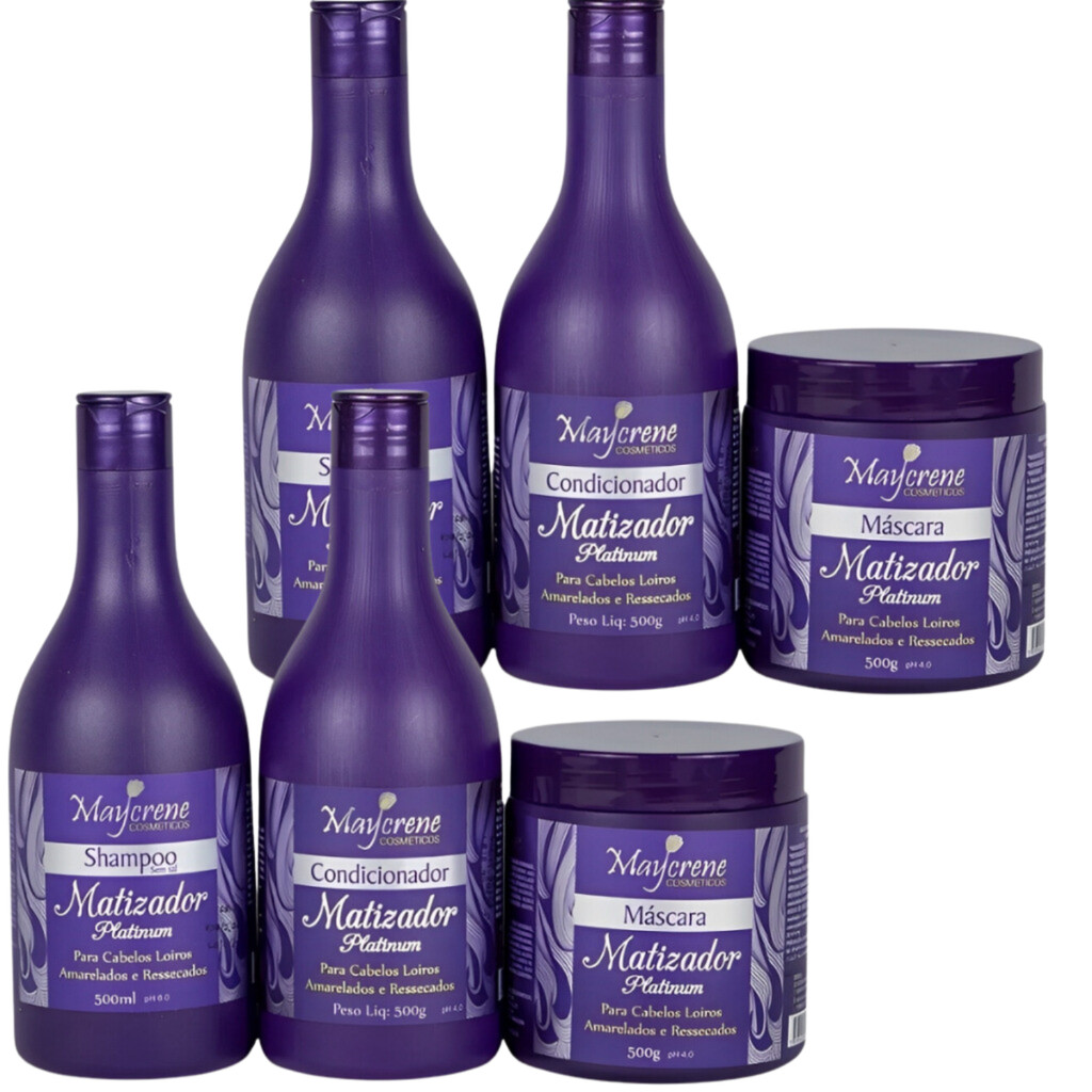 2 Kit 3 Matizador Platinum Cabelo Loiro Desamarelador 6 Produtos a Pronta Entrega