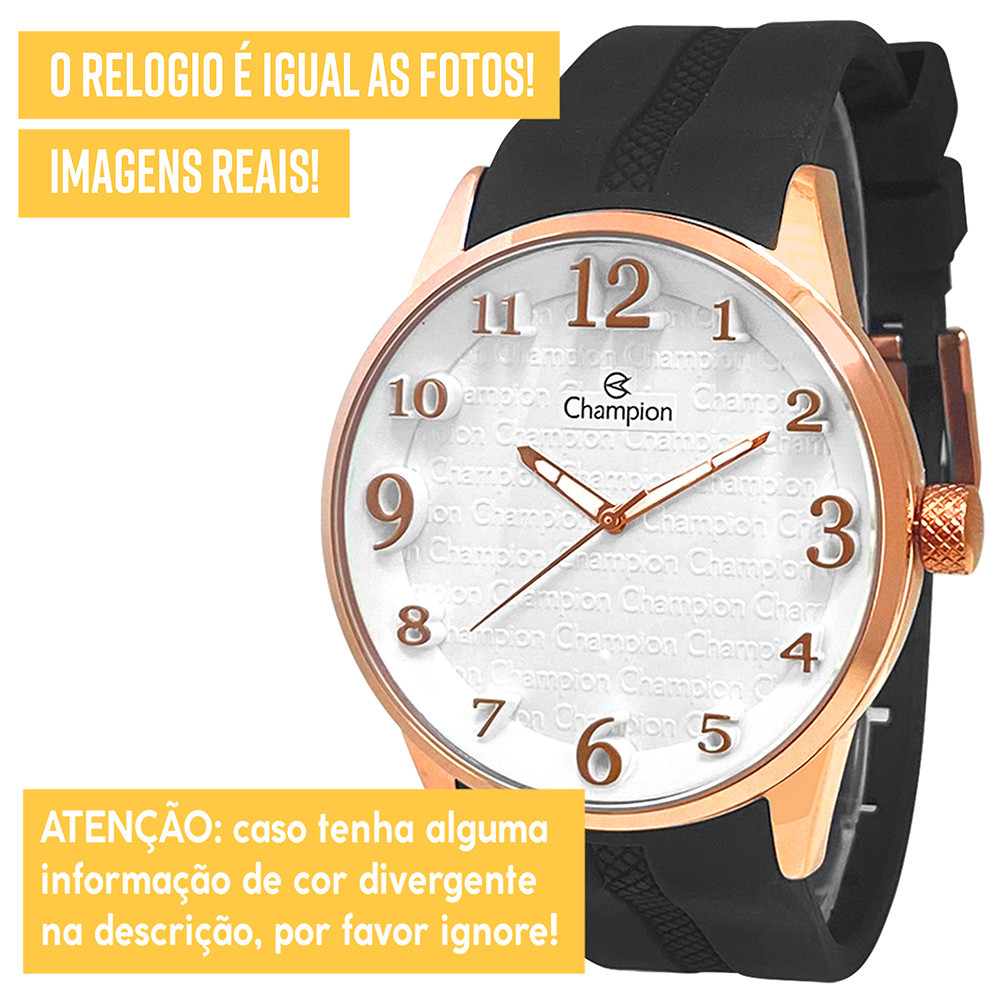 Detalhes do Relógio Champion Masculino Analógico Rosê Esportivo Original