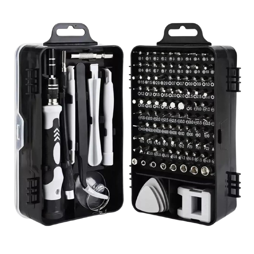 Kit 117 em 1 Chaves De Precisão Chavinhas para Eletrônicos Notebook Celular Fenda Philips Torx Hallen Estrela Ferramenta