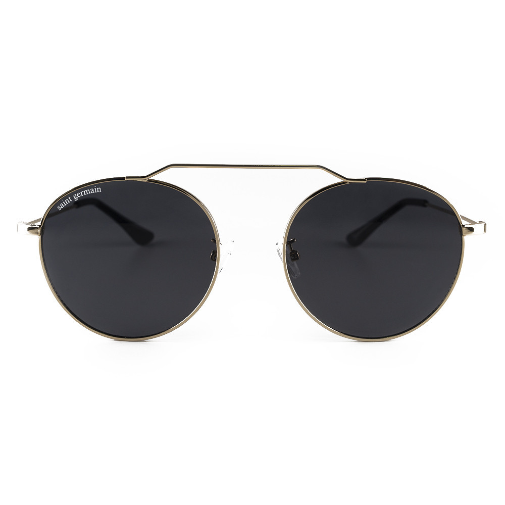 Óculos de Sol Clássico Redondo Cooper Black Gold Proteção UV - Fashion Accessories