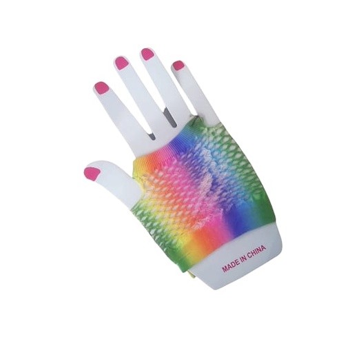 1 par de luvas de arco íris lgbt tecido meia de arrastão dedinho de fora Oferta Super Mega Oferta!