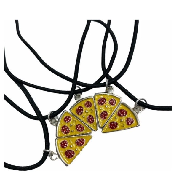 5 Colares Gargantilhas Best Friends Bff da Amizade Modelo Pizza Super Mega ! — R$ 21,16 em Shopee