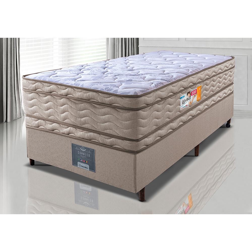Cama Box Solteiro Colchão OrtoFirm + Box 88x188x71 Double Face Espuma D33 Dourado em Oferta na Shopee
