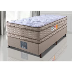 Cama Box Solteiro Colchão OrtoFirm + Box 88x188x71 Double Face Espuma D33 Dourado