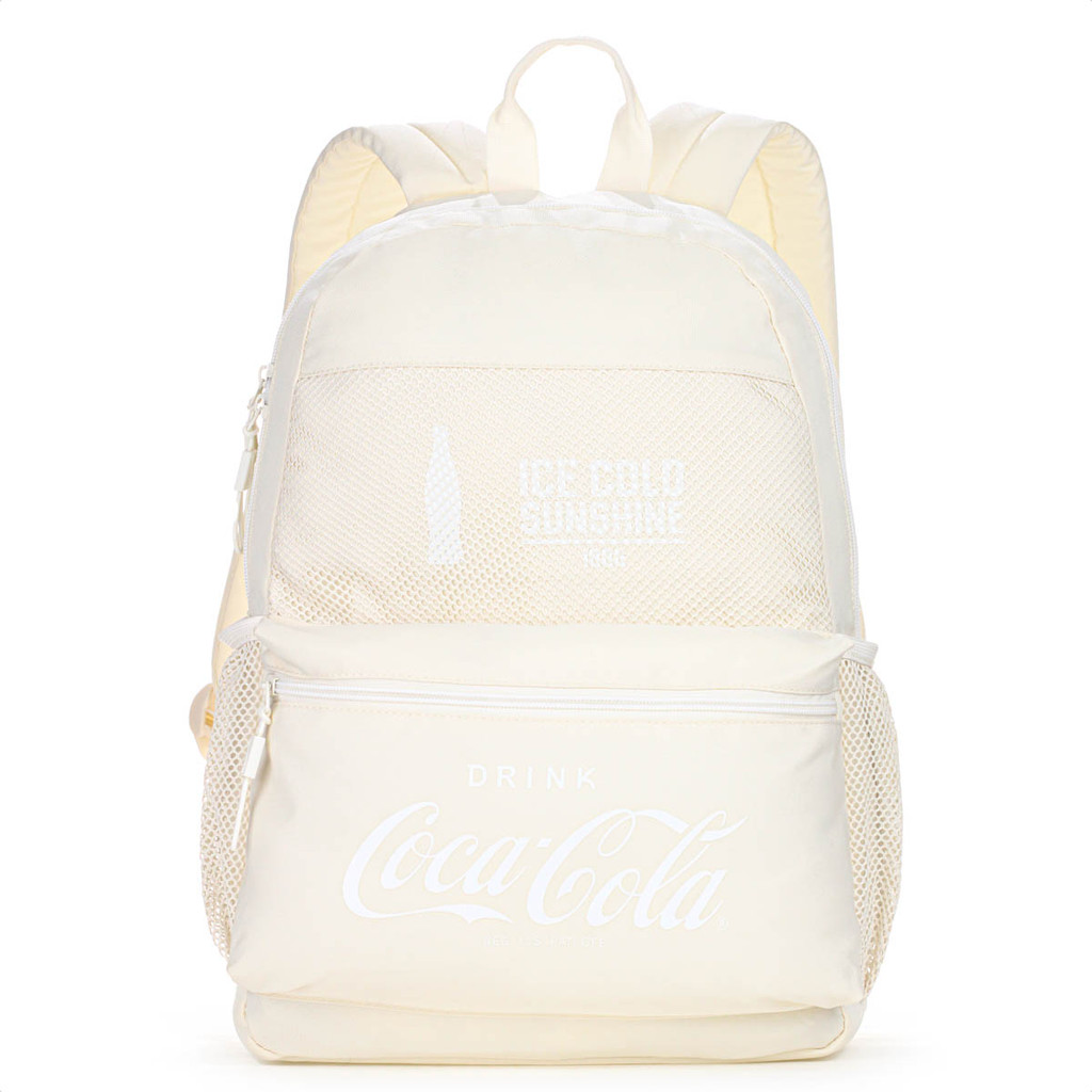Detalhes do Kit Mochila Coca Cola Color Trend Off White + Caderno Coca Cola Rosa