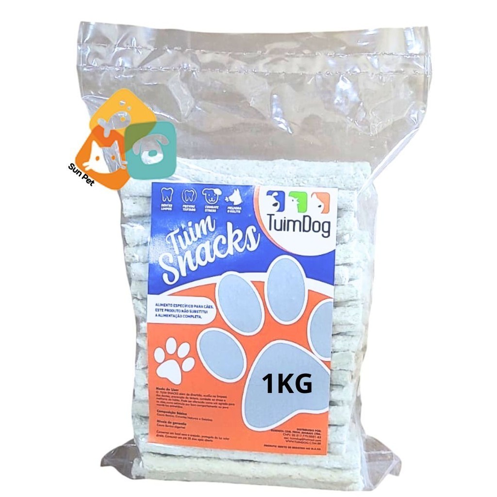 Petisco para Cães Osso Palito Branco Fino Pet 8mm 1kg