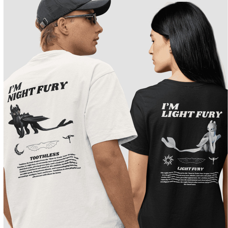 Kit Casal Como Treinar seu Dragão Branca/Preta Promoção em Oferta na Shopee