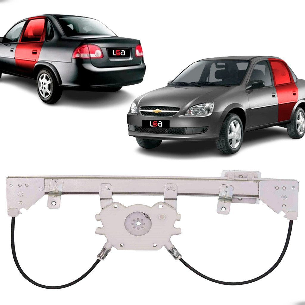 Elevador de Vidro Elétrico Traseiro Esquerdo Chevrolet Classic 2010-2016 Compatível com Motor Mabuchi 8 Dentes