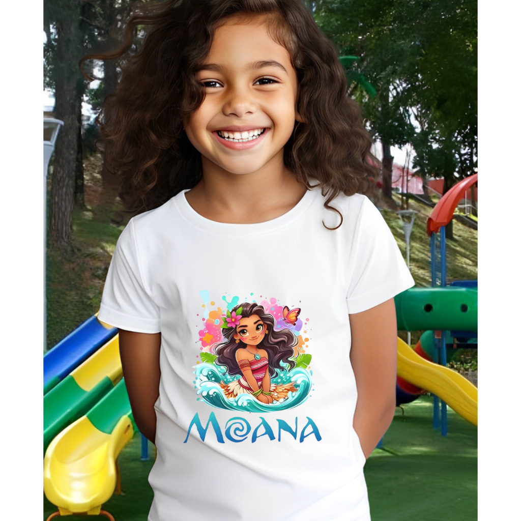 Camiseta Infantil Menina 100%Algodão Estampa Personagens Tendência Moda Kids 02 ao 16