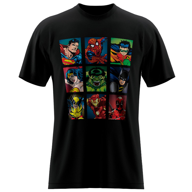 Camiseta Liga da Justiça Super Heróis Marvel Desenhos Filme Quadrinhos Camisa Unissex 100% Algodão
