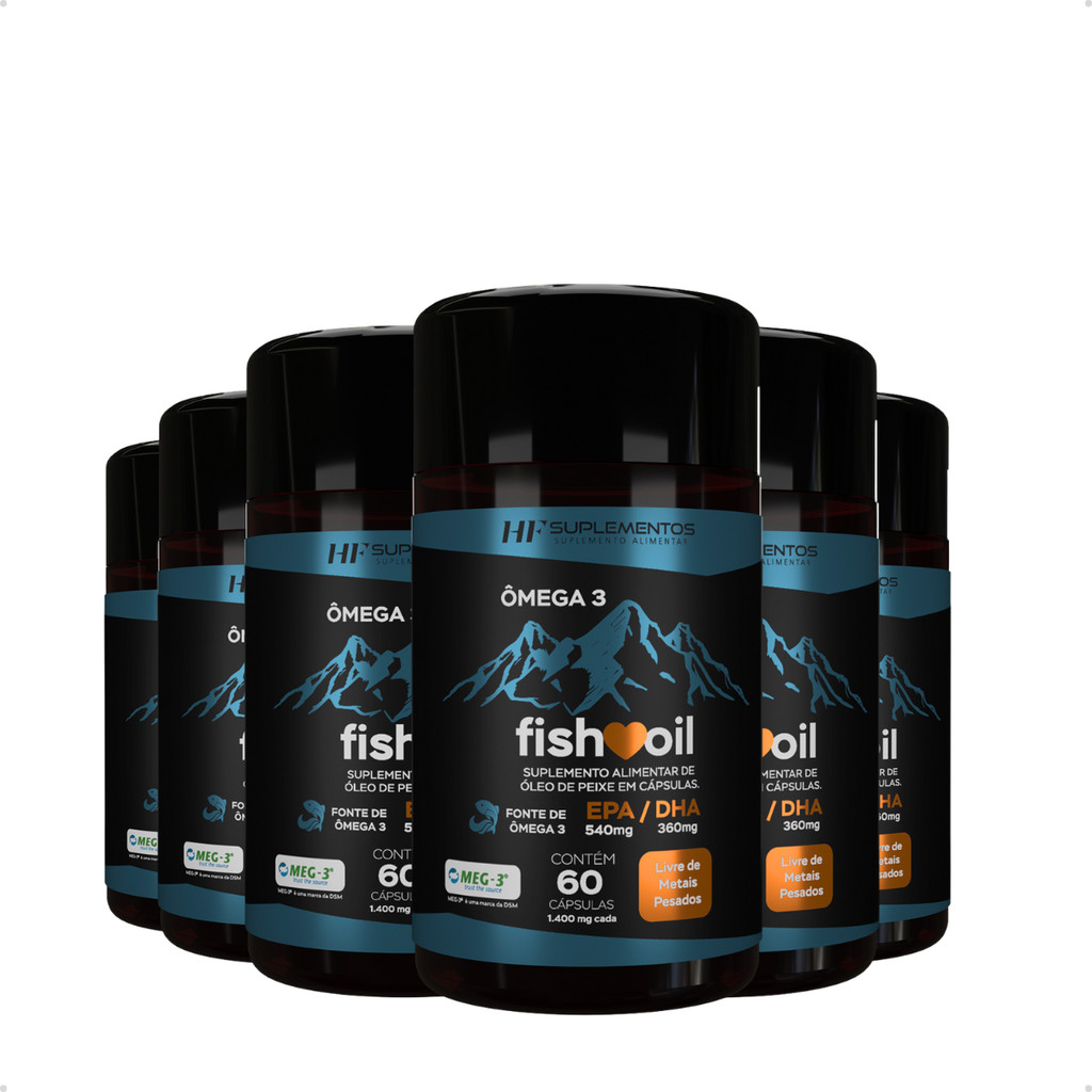 6X ÔMEGA 3 FISH OIL MEG3 60CAPS HF SUPLEMENTOS