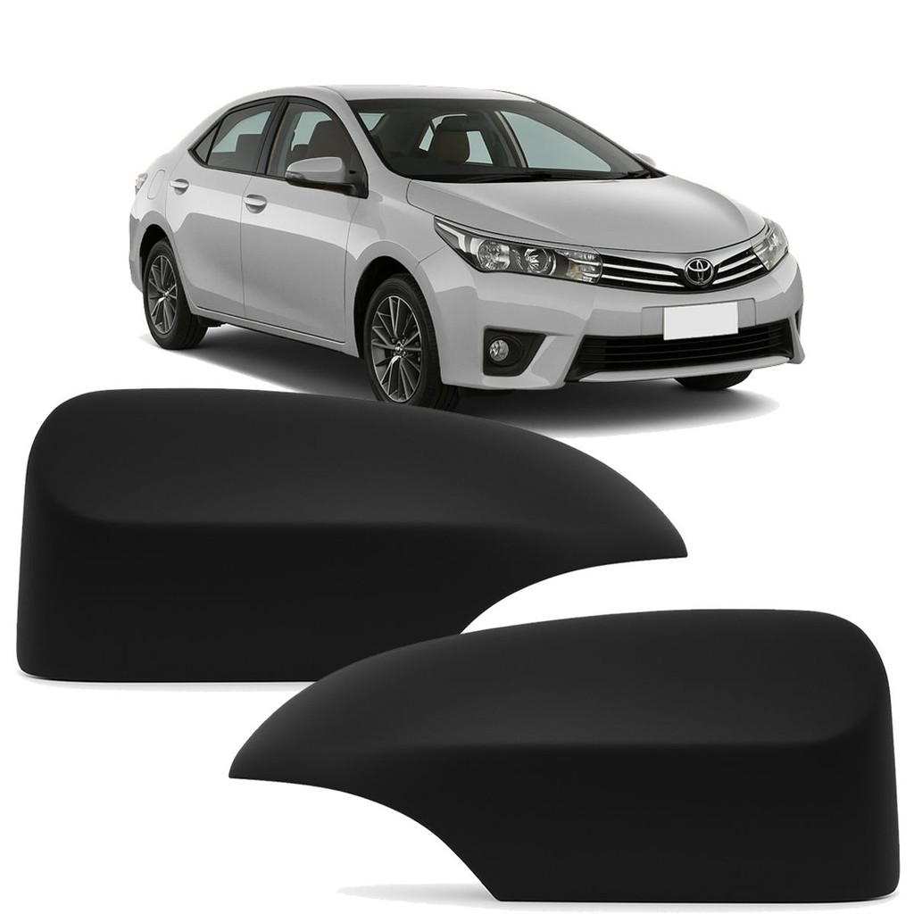 Capa Retrovisor Preto Liso Com Furo Seta Corolla 2014 2015 2016 2017 em Oferta na Shopee