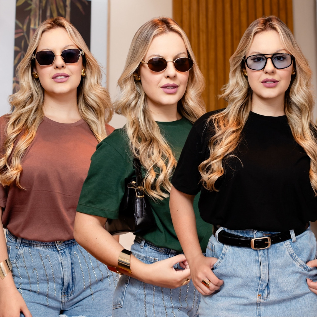 Kit 3 Camiseta Básica Feminina T-Shirt 100% Algodão Promoção Envio Imediato