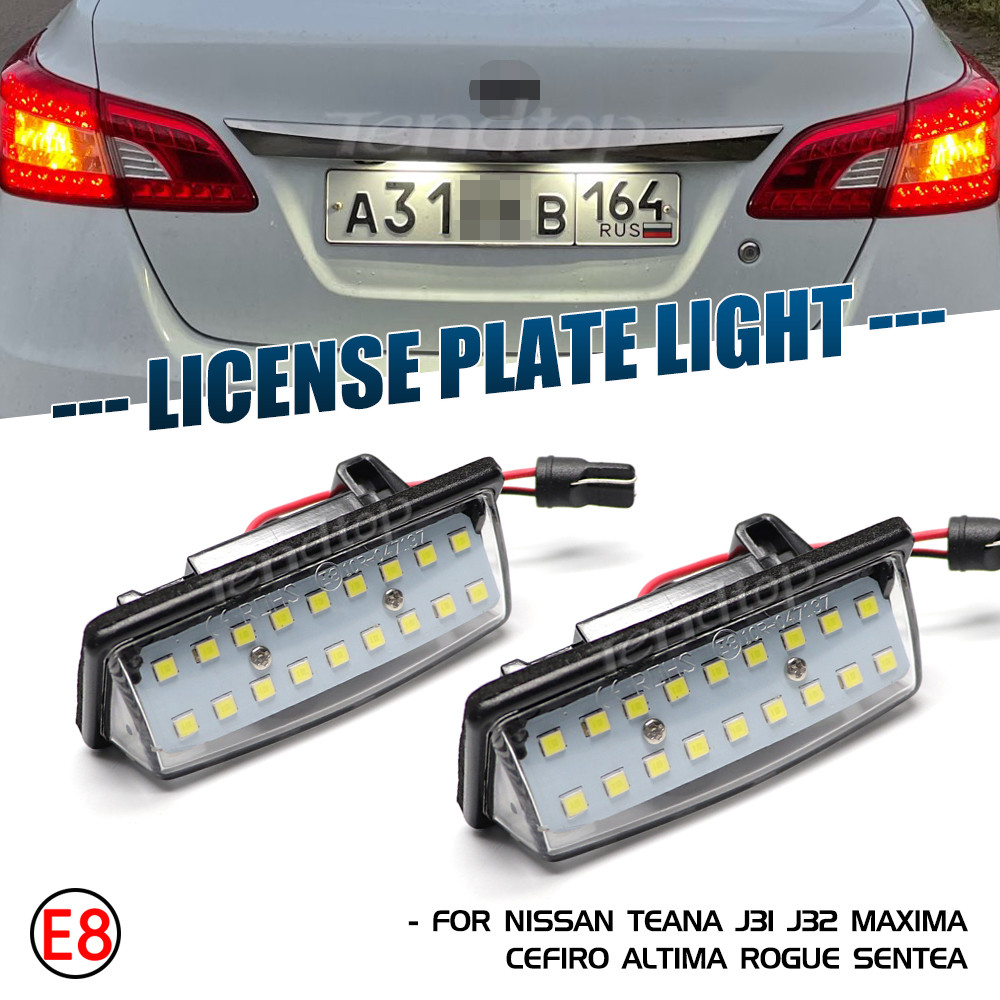 2 Pçs Luz Da Placa De Licença Lâmpadas Registro Do Carro Para Nissan TEANA J31 J32 Maxima Cefiro Altima Rogue Sentra