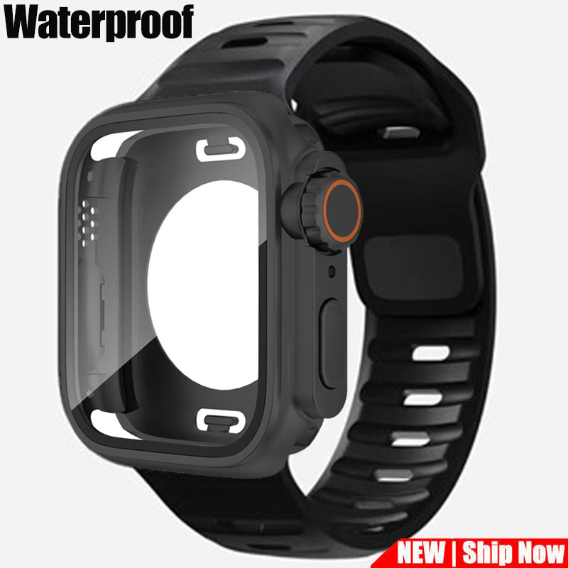 360 ° Capa Protetora À Prova D'água , Pulseira De Silicone Para Apple Watch 45mm 44mm 41mm 40mm , Atualização Ultra2 49m