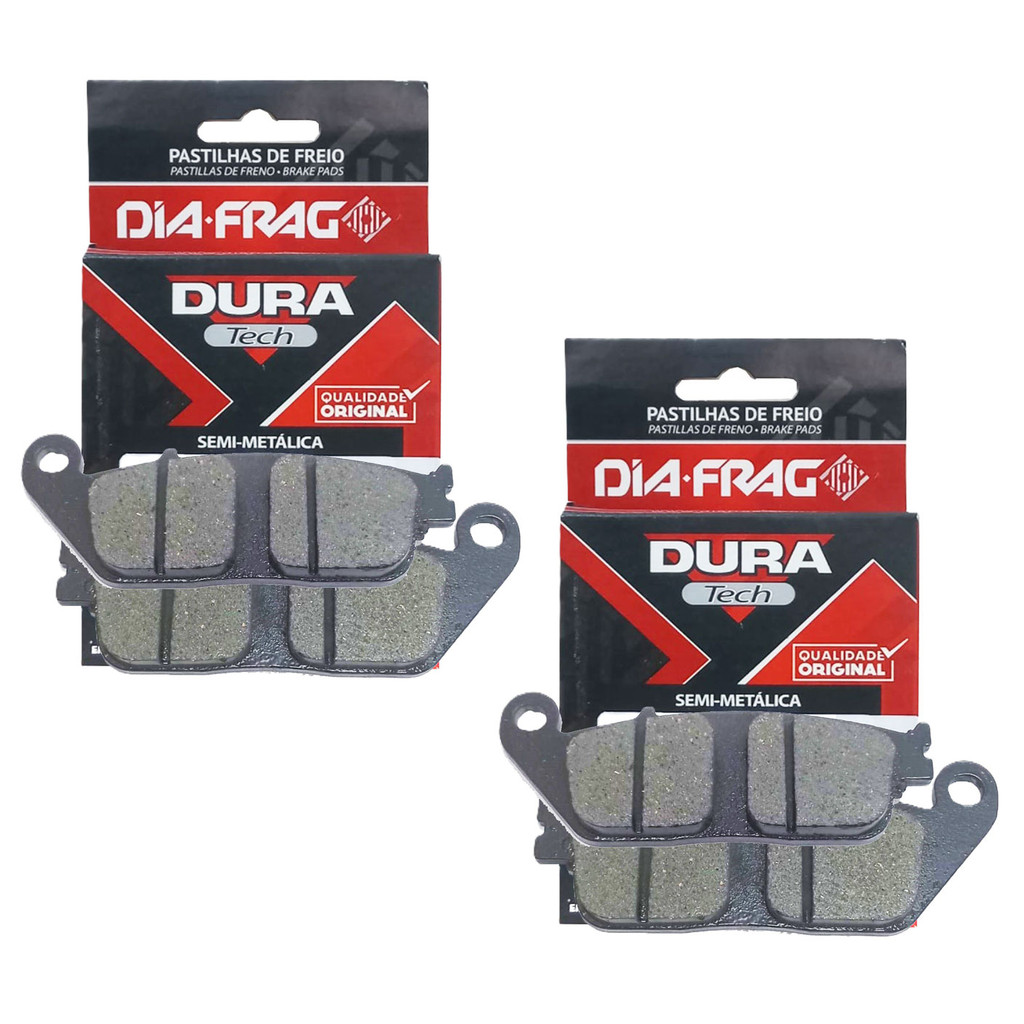 Kit Pastilhas de Freio Dianteiras Cb 600f Hornet Sem Abs 2008-2014 / Cb 500x 2023-2025 Diafrag (semimetálicas)