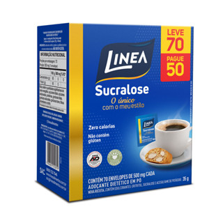 Adoçante em pó Sucralose Linea 70 Sachês de 500mg em Oferta na Shopee
