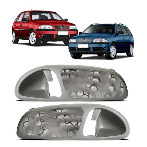 Par Moldura Acabamento Maçaneta Interna Gol Parati Saveiro G3 99 2000 2001 2002 2003 2004 2005 Porta Dianteira Cinza