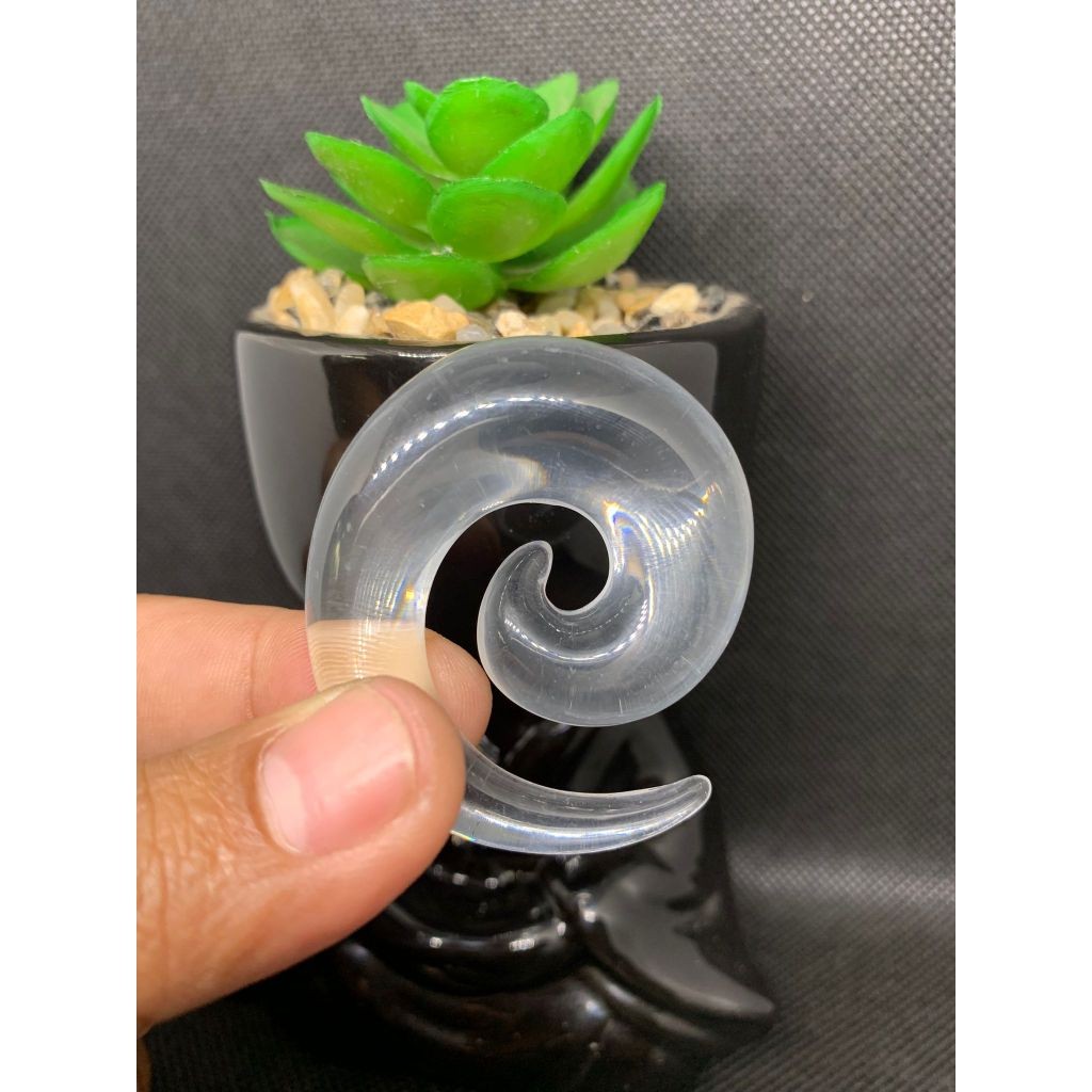 Alargador Espiral Caracol 16mm Grosso Expansor de Orelha Acrílico Masculino Feminino