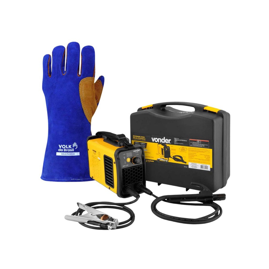 Kit de Solda Vonder com Inversor + Luva de Solda Volk – Completo e Profissional