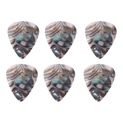 Kit 06 Palhetas Fender Thin Celuloide Premium 351 Shape Abalone