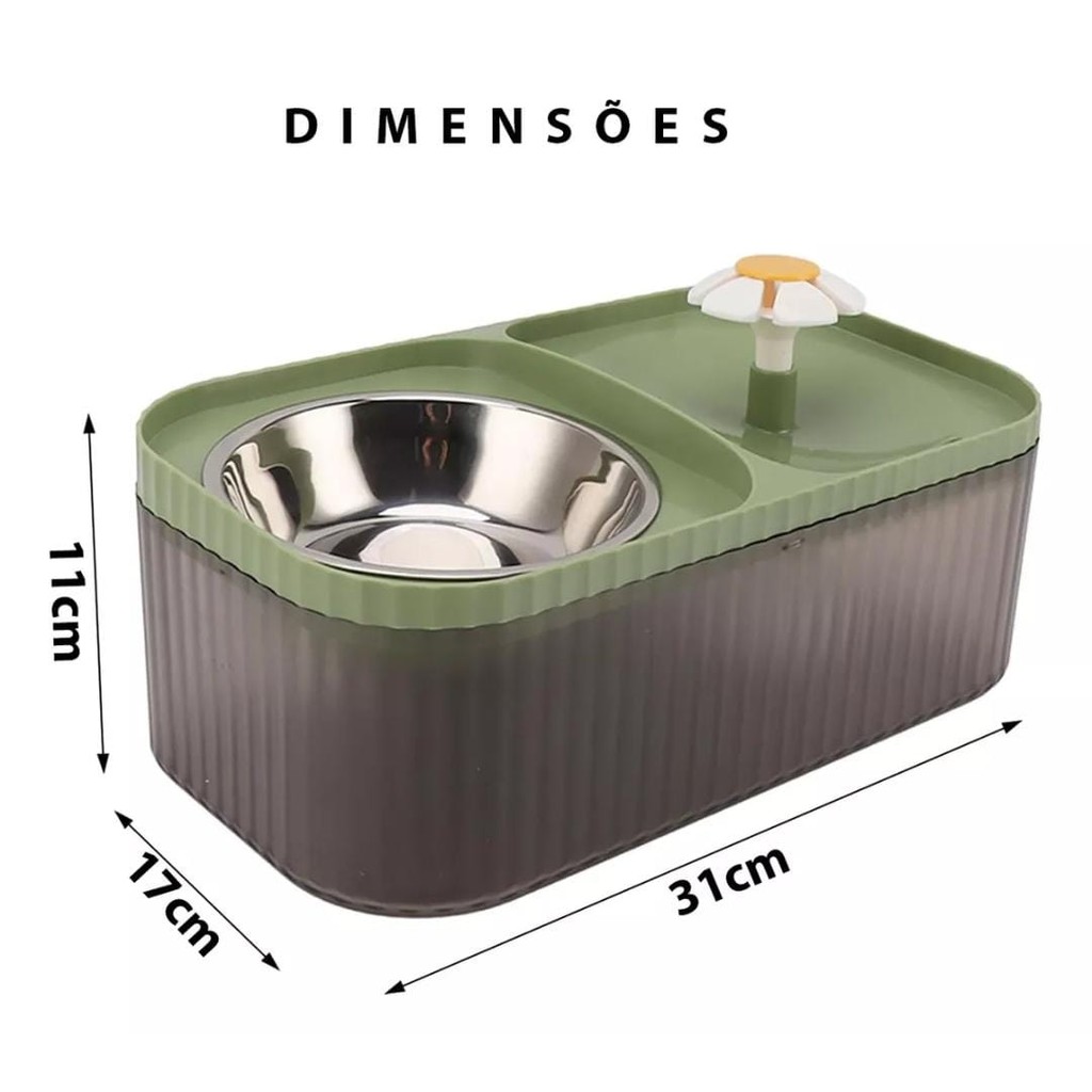Comedouro bebedouro para pet fonte agua usb