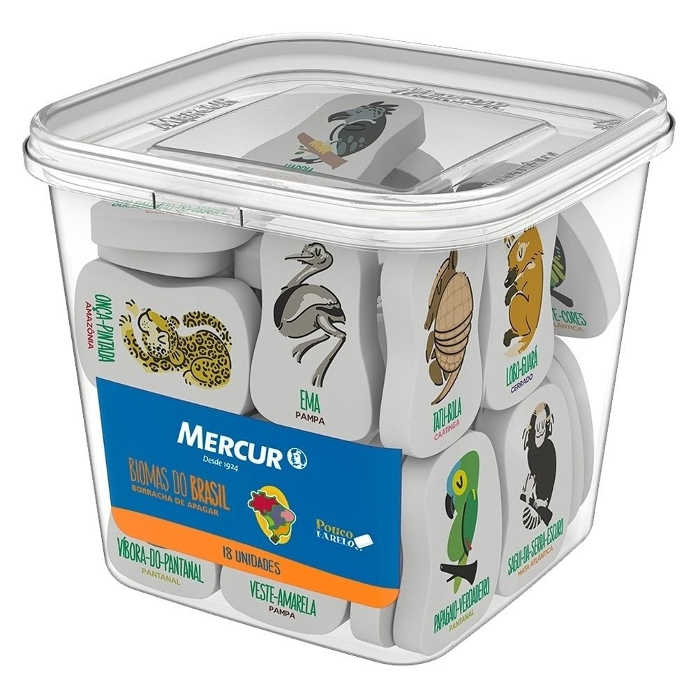 Borracha Mercur TR Biomas Pote com 18 Unidades em Oferta na Shopee