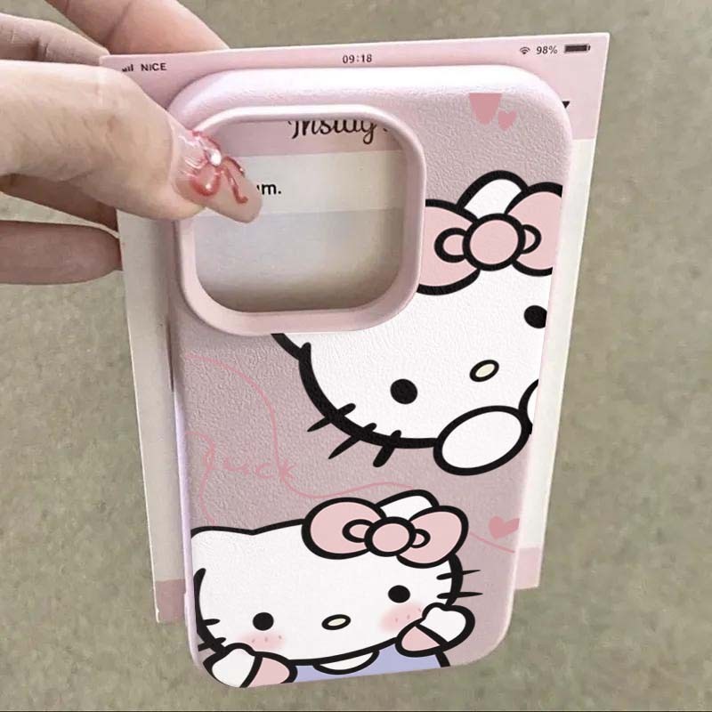 Capa De Telefone Para iPhone 15 16 Pro Max 14 13 12 11 16e 14 15 Plus XS XR Bonito Dos Desenhos Animados KT Gato Silicon