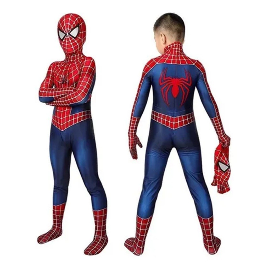 Fantasia Completa Homem Aranha Infantil e Adulto Premium Solado Antiderrapante Filme Novo Dia 2026
