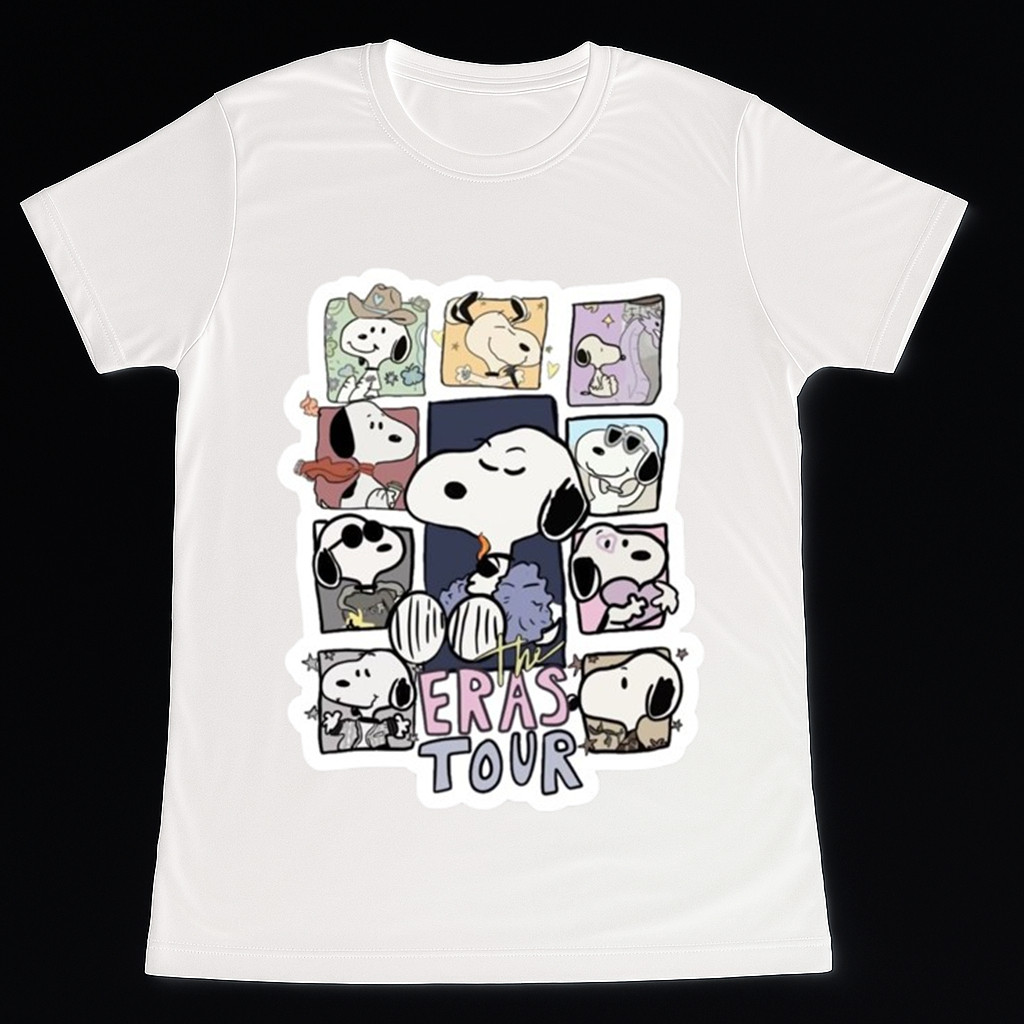 [Camiseta Premium em Algodão Puro]SISI Camiseta Snoopy The Eras Tour Taylor Swift Unissex Lisa de Malha