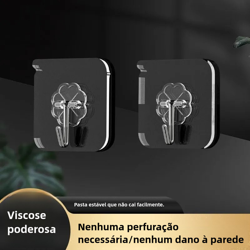 Detalhes do KIT 10 Transparente De Aço Inoxidável Forte Auto-Adesivo Ganchos Toalha Do Banheiro Armazenamento De Roupas Pegajosos Ch