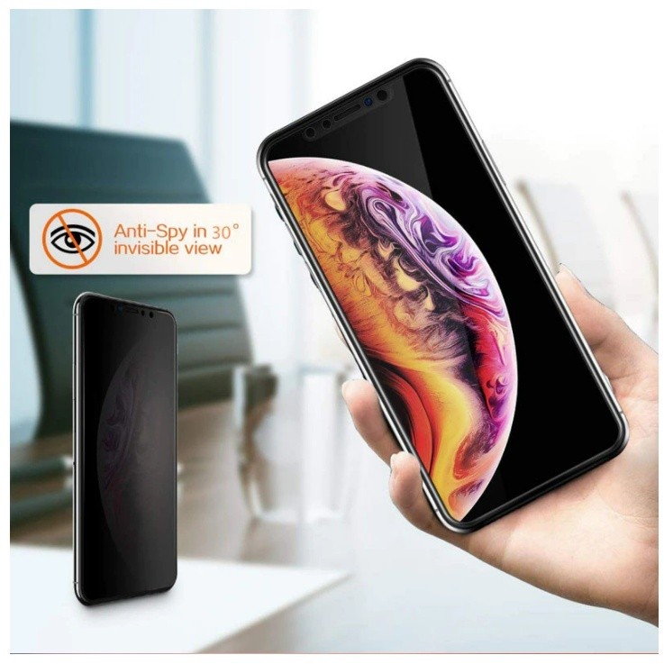 [PROTEC 3D] Película de Vidro Temperado 3D Anti-Espionagem | Compatível com iPhone XS/XR/11/12/13/14/15/16/17 Pro Max