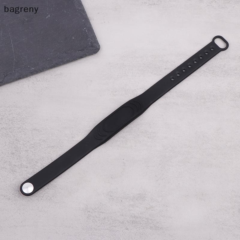 [bagreny] Pulseira RFID De Silicone Preto Puro Ajustável 125KHz/13.56MHz 14443A IC Chip À Prova D'água BR