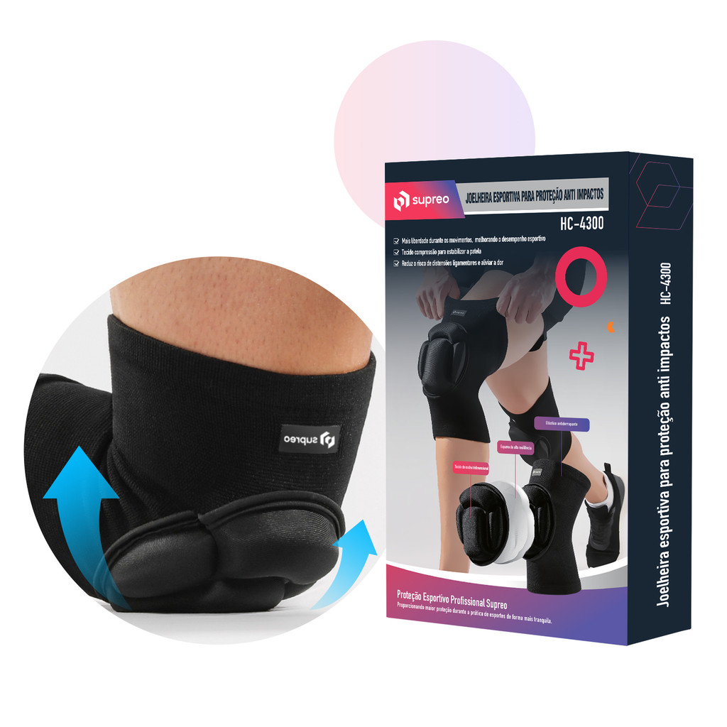 Joelheira anti impacto espuma protetora vôlei respirável proteção para academia esportes treino