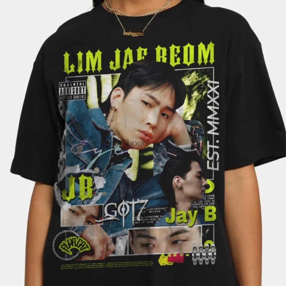 Camiseta T-shirt Unissex Algodão Grupo Kpop GOT7 Jay B Lançamento Top