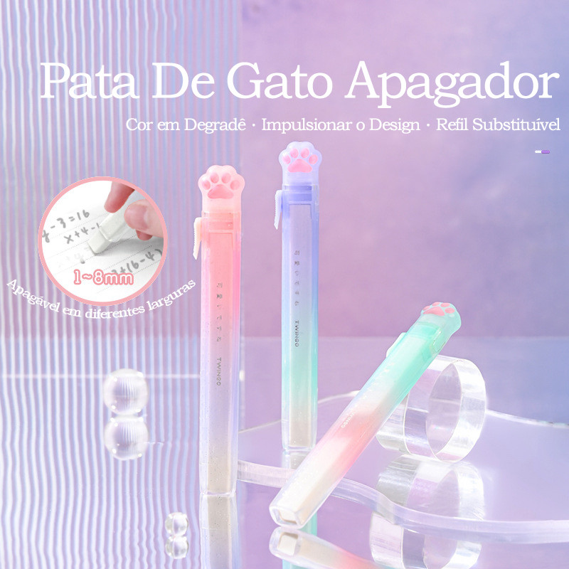 Jelly Cor Degradê Color Pata De Gato Apagador Empurrar E Puxar Criativo Desenho Animado Bonito Escola Primária Estudant em Oferta na Shopee